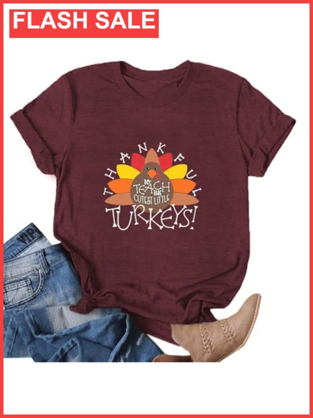 Thanksgiving Teacher T-Shirt Women Pumpkin Turkey Graphic Tee